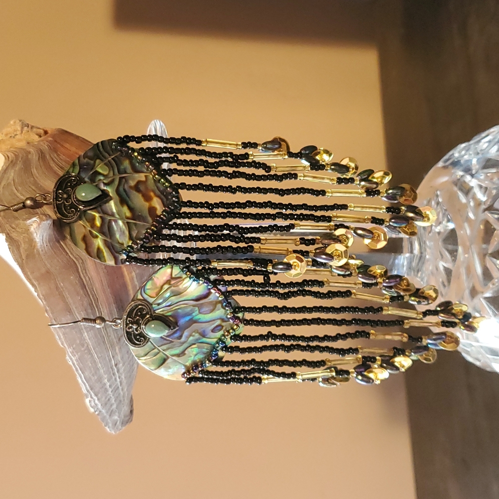 Abalone beaded earrings